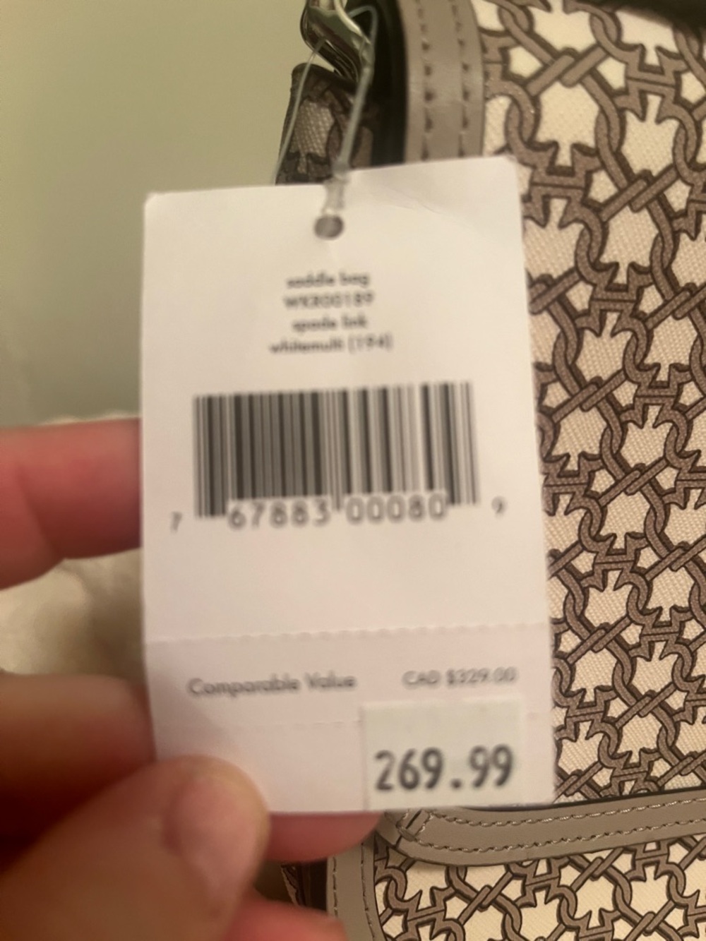 Kate Spade Link Saddle Bag in White Multi, NWT - Picture 2 of 5